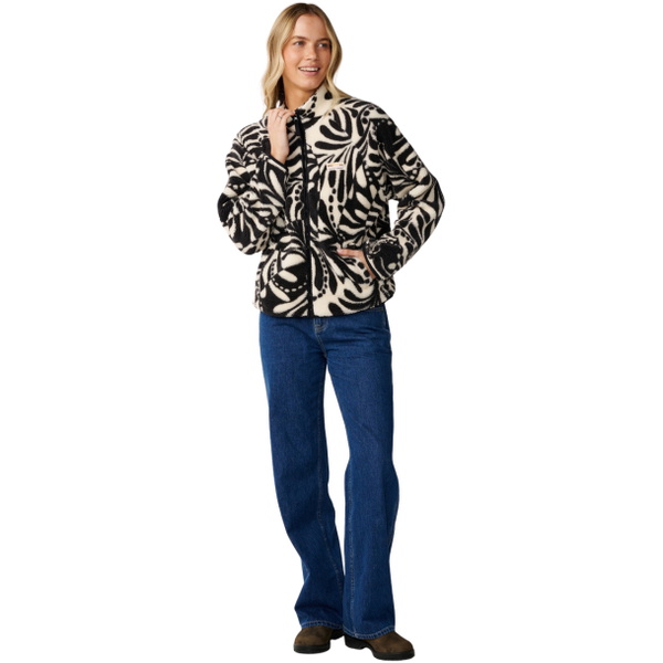 2026 Rip Curl Womens Party Pack Zip Through Polar Fleece 0EGWFL - Black / White